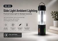 Lampe tactique LED rechargeable Type-C NS-801/802, ABS, étanche IP55, zoom laser, batterie 18650, portée du faisceau 300-400 m, utilisation en camping
