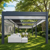 Pergola Commerciale en Aluminium Sweet Home avec Lames Orientables Électriques, Pavillon Bioclimatique Étanche pour Hôtels et Complexes Hôteliers