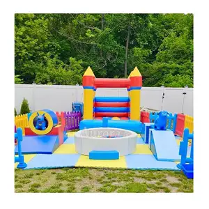 Outdoor And Indoor Kids Birthday Party Soft Plastic Slide White Soft Play Bubble House Bounce House With Ball Pit