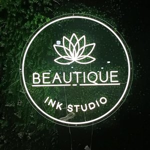 Enseigne LED personnalisée en forme de cercle, <span class=keywords><strong>logo</strong></span> LED sur mesure, enseigne en acrylique personnalisée pour salon de beauté, bar à ongles, spa, <span class=keywords><strong>boutique</strong></span> - Product Image 5