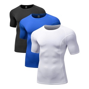 UPF 50 Custom Logo Rash Guard Mma Compression Shirt Short Sleeve UV Protective Sublimation Printing for <b>Men</b> - Product Image 3