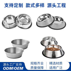 Cuenco para mascotas de acero inoxidable para perros y gatos, base antideslizante, diseño redondeado, color plateado, Ly 004 - Product Image 2