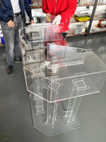 Pupitre en acrylique Transparent sur pied, démontage de la plate-forme en acrylique