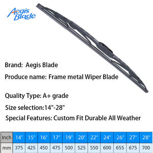 Essuie-glace de qualité supérieure avec cadre en métal, cadre en fer de haute qualité, essuie-glaces de pare-brise en caoutchouc naturel souple, essuie-glace de fenêtre avant de voiture, pièces automobiles - Product Image 2