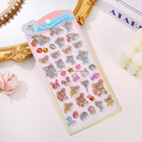 Pegatinas 3D de Resina Epoxi con Dibujos Animados, Lindas y Transparentes, Resistentes al Agua, Ideales para Material Escolar Infantil y Recuerdos de Fiesta, Venta al Por Mayor