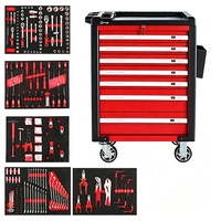 Chariot d'atelier, coffre à outils, boîtes à outils avec outils inclus