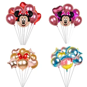10pcs ballons नई 24inch minnie सिर बेबी शो के लिए पन्नी गुब्बारे पार्टी की आपूर्ति खुश जन्मदिन की पार्टी सजावट बच्चों खिलौने
