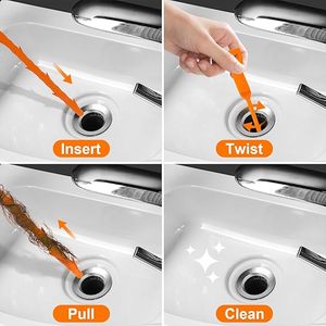 3-Pack 25 pollici di scarico serpente strumento per la pulizia della casa per alleviare lo scarico zoccoli apriscatole per cucina lavandino <span class=keywords><strong>bagno</strong></span> <span class=keywords><strong>vasca</strong></span> wc - Product Image 4