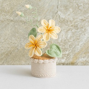 Adornos de flores simuladas personalizados, regalos de flores de aceite de tung tejidas, productos en maceta, ramos de flores en maceta hechos a mano con hilo de tejer. - Product Image 6