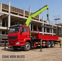 Grue télescopique montée sur camion 6x4 de grande capacité avec moteur diesel de 351-450 ch pour le levage de tuyaux en acier et de conteneurs