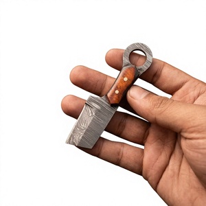 Cuchillo de Supervivencia y Caza de Acero de Damasco Forjado a Mano, Hoja Fija Mini Tipo Drop Point, Mango de Madera, Grado Industrial, para Revendedores OEM 58/60 - Product Image 4