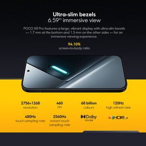 สมาร์ทโฟน POCO X8 Pro 5G LTE รุ่นทั่วโลก ชิปประมวลผล Dimensity 8500-Ultra แบตเตอรี่ 6500mAh หน้าจอ AMOLED 6.59 นิ้ว ความละเอียด 1.5K 120Hz รองรับชาร์จไว 100W - Product Image 5