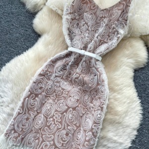 Robe en dentelle élégante et romantique à manches courtes et taille haute pour femme, style français - Product Image 6