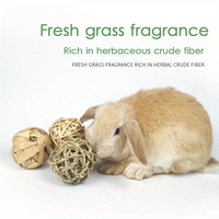 Balle d'herbe tissée à la main écologique pour petits animaux de compagnie Balles à mâcher pour cochons d'Inde Lapins Hamsters Chinchillas Usage quotidien