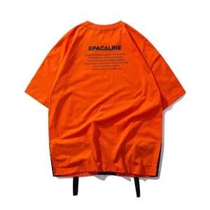 Camiseta de Verano para Hombre con Logotipo Personalizado, de Lujo, 100% Algodón Tejido, 180g, Talla Grande, Estilo Hip-Hop, Holgada, con Bolsillo Decorativo y Serigrafía - Product Image 3