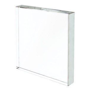 Prensapapeles Cuadrado de Vidrio Transparente de 120x120x19 mm, Accesorio de Escritorio para Oficina - Product Image 2