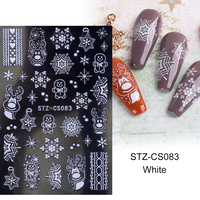 Autocollants 3D nouvel an de noël pour Nail Art, autocollant de flocon de neige de feu de noël