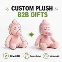 Figurine en peluche Bouddha ailé assis sur mesure, super douce, en polyester rembourré, poupée décorative en peluche, coton PP, OEM ODM