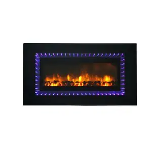 电壁炉加热发光二极管3D水蒸汽黑色促销遥控消防电视架装饰智能智能燃气壁炉