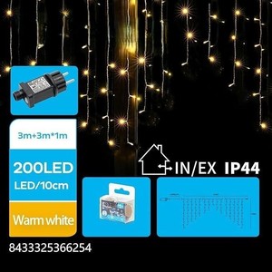 Catena luminosa piatta, 200 LED, + x 1m, bianco caldo, bassa tensione; ideale per decorazione e ambientazione. - Product Image 1