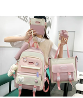 Nueva Mochila Escolar para Mujer, Estilo Ins, para Secundaria, Preparatoria y Primaria, con Cierre de Botones, para Tercero a Sexto Grado