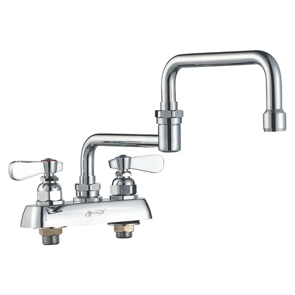 Double-Joint Faucet Deck Mount Double Handles Brass Kitchen Sink Pot Filler Tap With Folding Nozzle