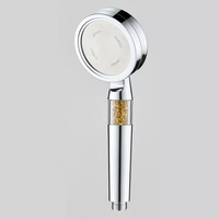 Pommeau de douche transparent en ABS avec filtre KDF, haute pression, économie d'eau, effet pluie, finition chromée