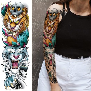 Hadiyah beauté <span class=keywords><strong>bras</strong></span> complet <span class=keywords><strong>tatouage</strong></span> autocollant <span class=keywords><strong>fleur</strong></span> poisson paon <span class=keywords><strong>Lotus</strong></span> motif temporaire corps Art transfert d'eau <span class=keywords><strong>tatouage</strong></span> autocollant - Product Image 6
