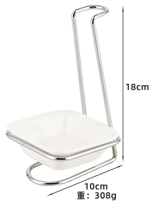 Silver-Square Spoon Holder