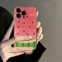 Coque de téléphone Summer Fun 16 Pro Max pour iPhone 15 14 13 12 Soft Cartoon Watermelon Fresh pour Apple Bright Girl Phone