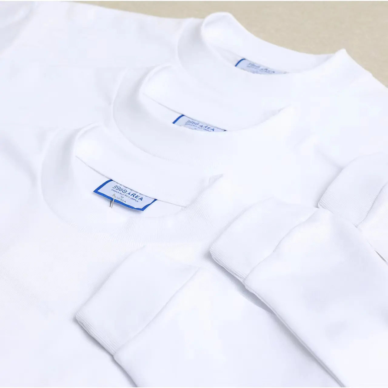 Hochwertiges 400g schweres T-Shirt aus 100% Baumwolle Übergroßes O-Ausschnitt-Langarm-T-Shirt Benutzer definiertes einfarbiges T-Shirt für Männer