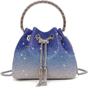 Sac à main de soirée pour femme de luxe, orné de diamants, avec bandoulière et doublure en polyester - Product Image 1