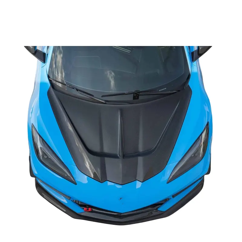 Top Quality carbon fiber car hood for Chevrolet Corvette C8 To ST style bonnet