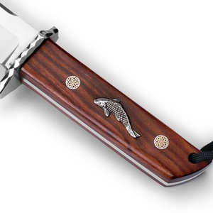 Couteau de poche droit de survie en acier inoxydable de haute qualité avec manche en bois et étui pour le camping et les travaux manuels - Product Image 2