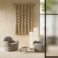 Décoration murale luxueuse en dentelle naturelle à franges pour les cafés et les magasins de vêtements
