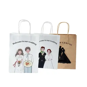 Custom China Wholesale Fancy Wedding Favor Paper Gift Bag Personalized Wedding Gift Bags For Guest Favor