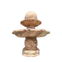 Fontaine murale décorative de jardin en marbre jaune, cascade d'eau, fontaine extérieure traditionnelle, 300 cm, 110-230 V, durable