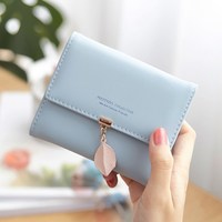 Dompet PU Multifungsi Anti Air Motif Daun, Tempat Kartu & Uang Koin, Cocok untuk Aktivitas Luar Ruangan, Laris Terjual