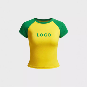 Wholesale Custom <strong>Y2k</strong> <strong>Top</strong> Women's Street Clothing Baby T-shirt Casual Short Sleeve T-shirt Fashion Slim Cropped <strong>Top</strong> Fitted Tee - Product Image 1