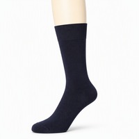 Chaussettes habillées sur mesure pour hommes, longueur mi-mollet, bleu marine, tricot fin, bord élastique, talon et bout renforcés, formelles