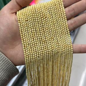 Cuentas Sueltas de Jade Amarillo Natural Redondas de 2/3/4 mm, Cristal Curativo, Sabiduría, Confianza, Alegría, Suministros para Hacer Joyería DIY - Product Image 2