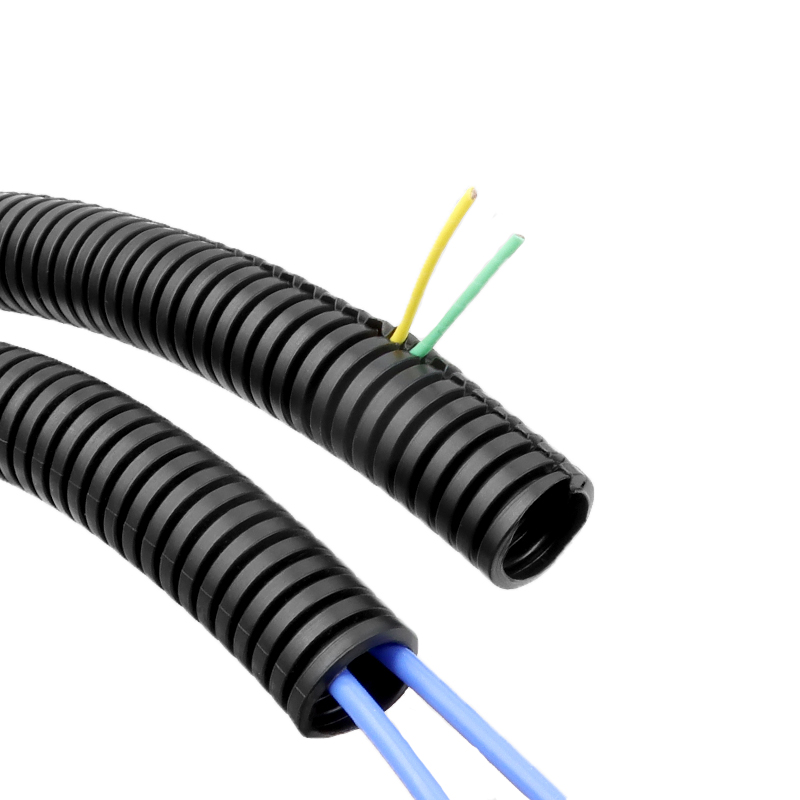 유연한 분할 직기 파이프 케이블 슬리브 다양한 색상 폴리에틸렌 벨로우즈 플라스틱 와이어 하네스 보호 25mm 6mm 8mm
