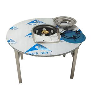 طاولة طعام وشواية وغاز بوتان قابلة للطي من الستانلس ستيل للمطاعم الكورية والرحلات الخارجية والشواء والشاهي - Product Image 4