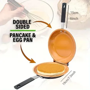 Nonstick Double Sided Skillet, Flat Bottom <strong>Pan</strong> for Baking Frying Pancake Cake Omelet - Product Image 2