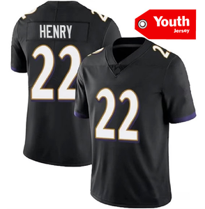 Maillots de football américain pour jeunes et enfants Baltimore 8 Jackson 4 Flowers 22 Henry Maillots de football cousus de haute qualité - Product Image 6