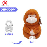 Boneka Monyet Bordir Custom untuk Wanita 22cm Aksesoris Pesta Pernikahan Hewan Boneka Lembut Layanan OEM ODM yang Dipersonalisasi