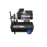 Compresseur d'air silencieux Xinlei 1.1KW 1.5HP PM VFD 110V avec réservoir de 24L et moteur à fil de cuivre pour gonflage de pneus et garage