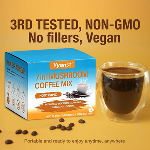 กาแฟเห็ดหลินจือสูตร OEM/ODM สำหรับเสริมสร้างสมาธิ บำรุงสมอง ปราศจากน้ำตาล สำหรับผู้ใหญ่ บรรจุภัณฑ์ปรับแต่งได้ - Product Image 2