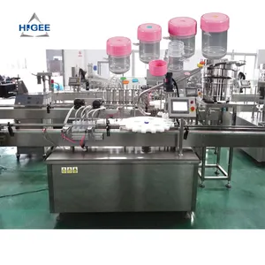 Higee full automatic formalin 37% 20ml 50ml 75ml 100ml round bottle jar tube filling capping machines processing line