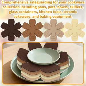 Paquete de 12 Protectores de Fieltro para Ollas y Sartenes, 3 Tamaños, Más Gruesos, para Apilar y Proteger Platos de Vidrio y Cerámica, Utensilios de Cocina Contra Rayones - Product Image 4